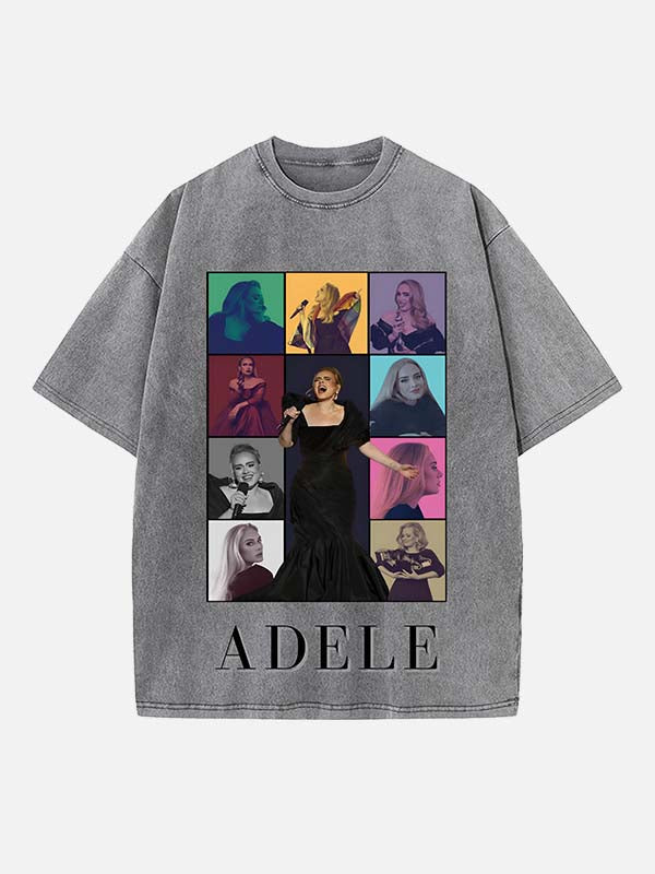 Adele Print Round Neck T-shirt