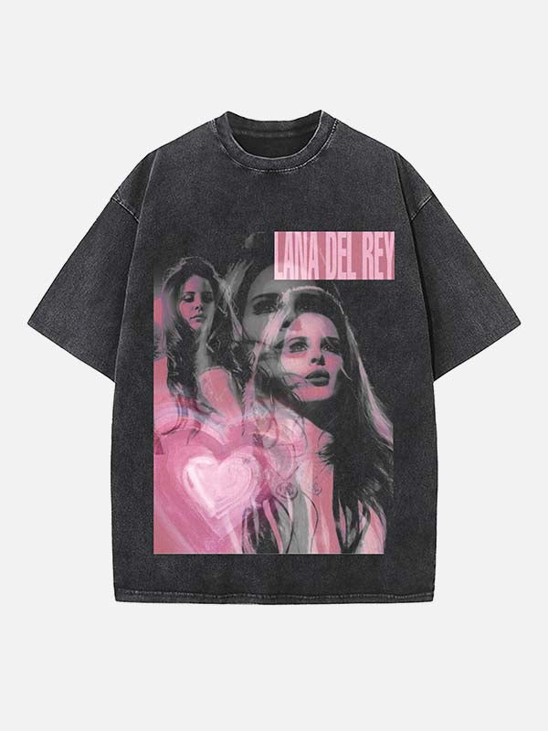 Lana Del Rey Print Round Neck T-shirt