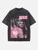 Lana Del Rey Print Round Neck T-shirt