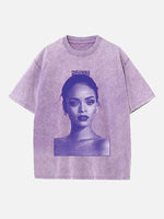 Rihanna Print Round Neck T-shirt