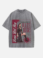 Lana Del Rey Print Round Neck T-shirt