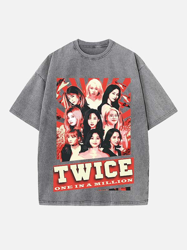 TWICE Print Round Neck T-shirt
