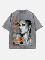 Alicia Keys Print Round Neck T-shirt