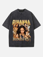 Rihanna Print Round Neck T-shirt