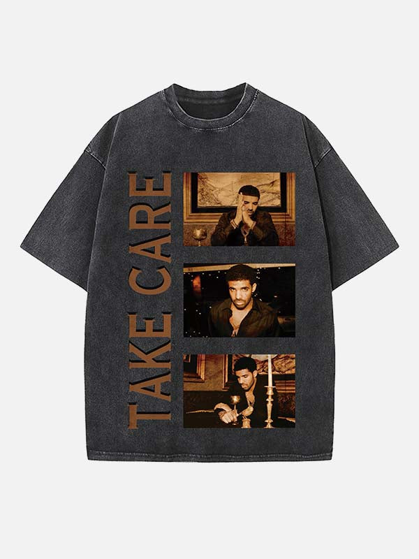 Drake Print Round Neck T-shirt