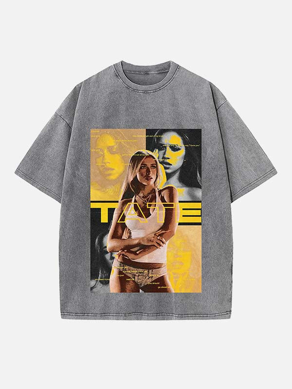 Tate McRae Print Round Neck T-shirt
