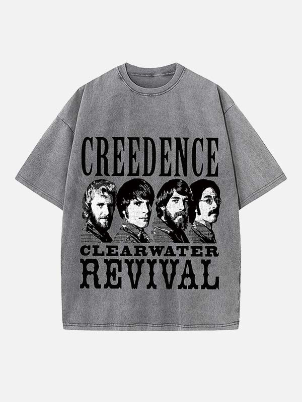 Creedence Clearwater Revival Print Round Neck T-shirt