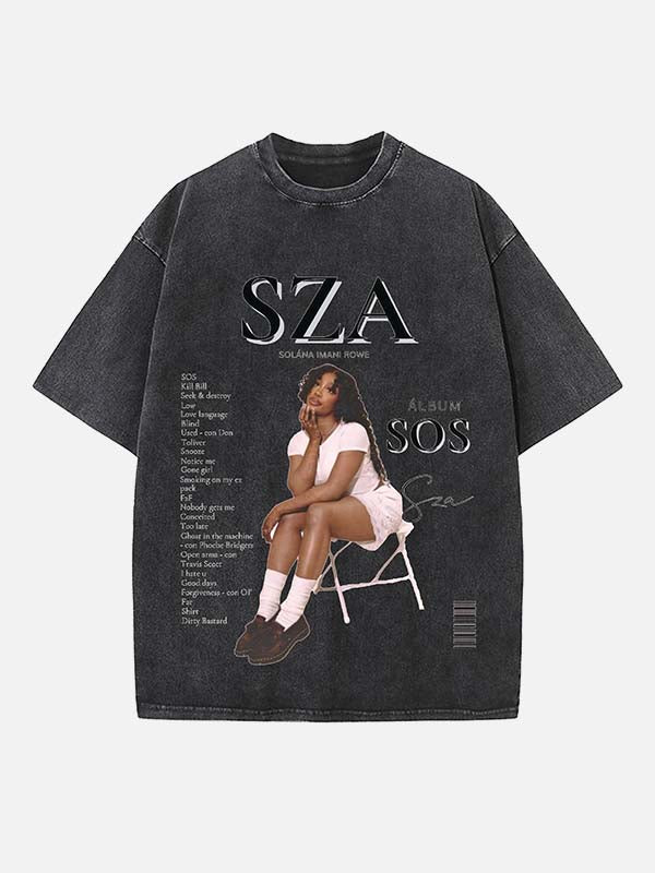 SZA Print Round Neck T-shirt