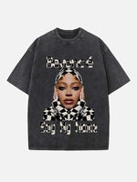 Beyoncé Print Round Neck T-shirt