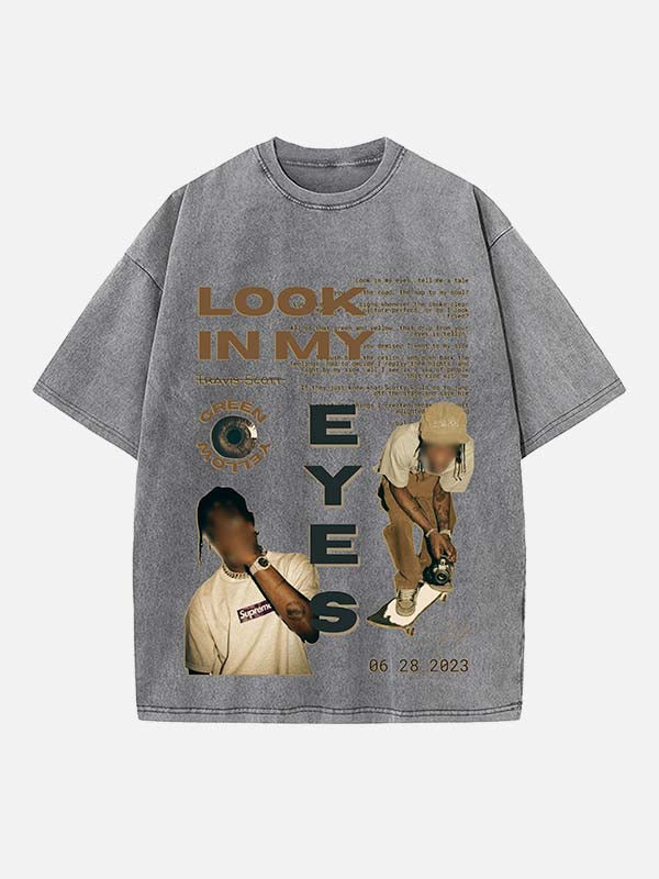 Travis Scott Print Round Neck T-shirt