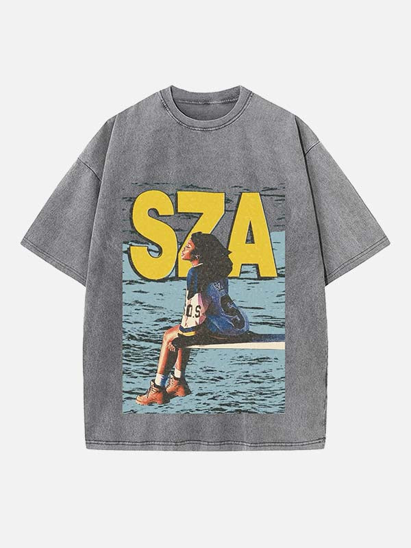 SZA Print Round Neck T-shirt