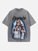 Beyoncé Print Round Neck T-shirt