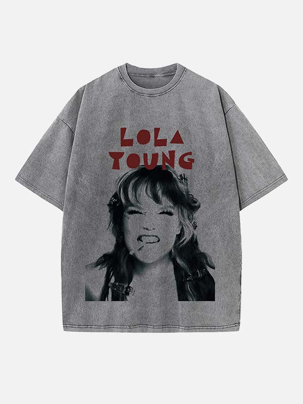 Lola Young Print Round Neck T-shirt