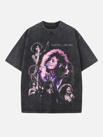Whitney Houston Print Round Neck T-shirt
