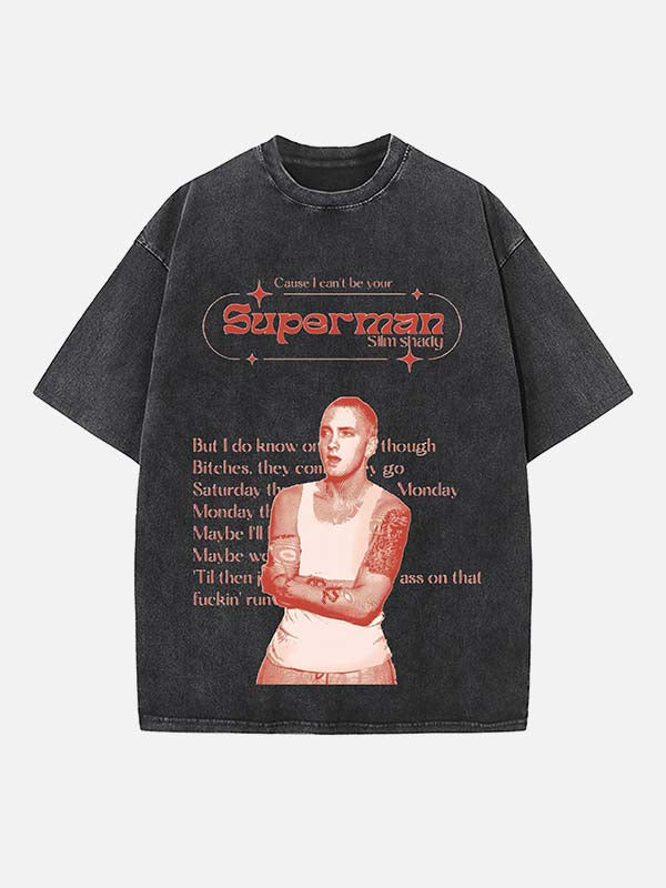 Eminem Print Round Neck T-shirt