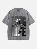 2Pac Print Round Neck T-shirt