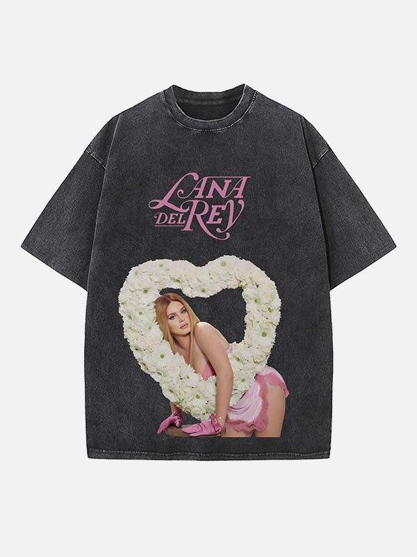Lana Del Rey Print Round Neck T-shirt