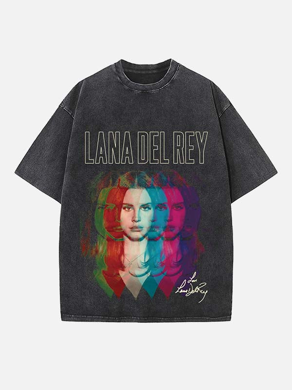 Lana Del Rey Print Round Neck T-shirt