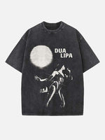Dua Lipa Print Round Neck T-shirt