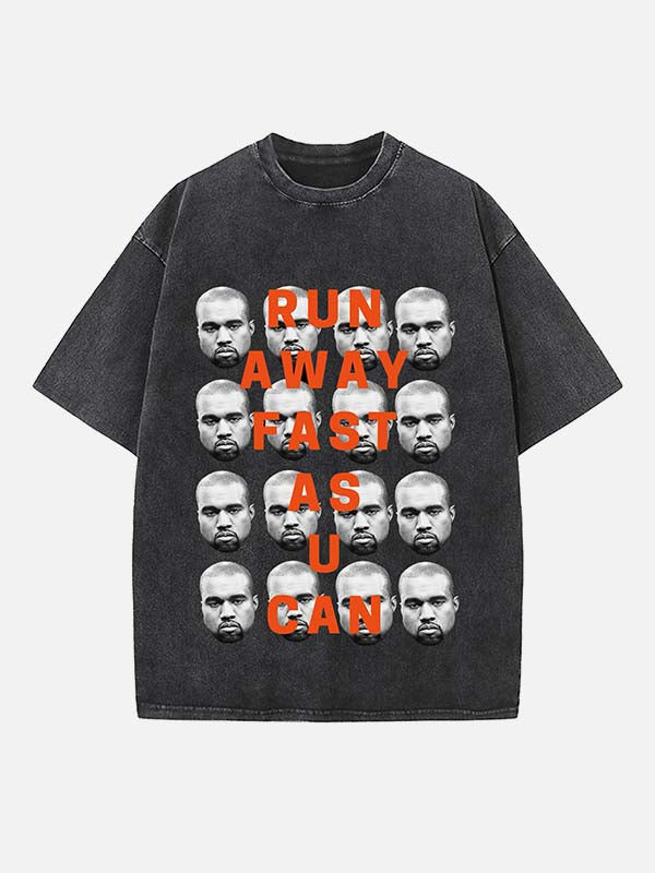 Kanye West Print Round Neck T-shirt