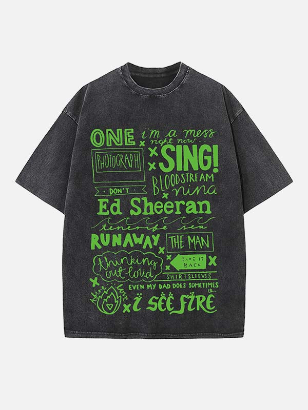 Ed Sheeran Print Round Neck T-shirt