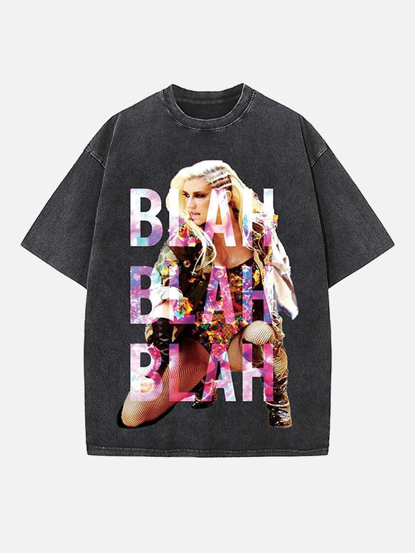 Kesha Print Round Neck T-shirt