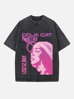Doja Cat Print Round Neck T-shirt