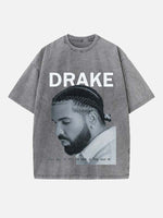 Drake Print Round Neck T-shirt