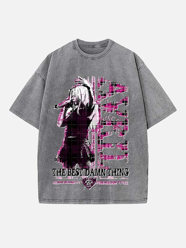 Avril Lavigne Print Round Neck T-shirt