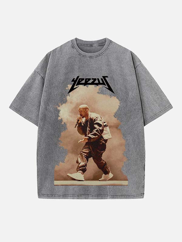Kanye West Print Round Neck T-shirt