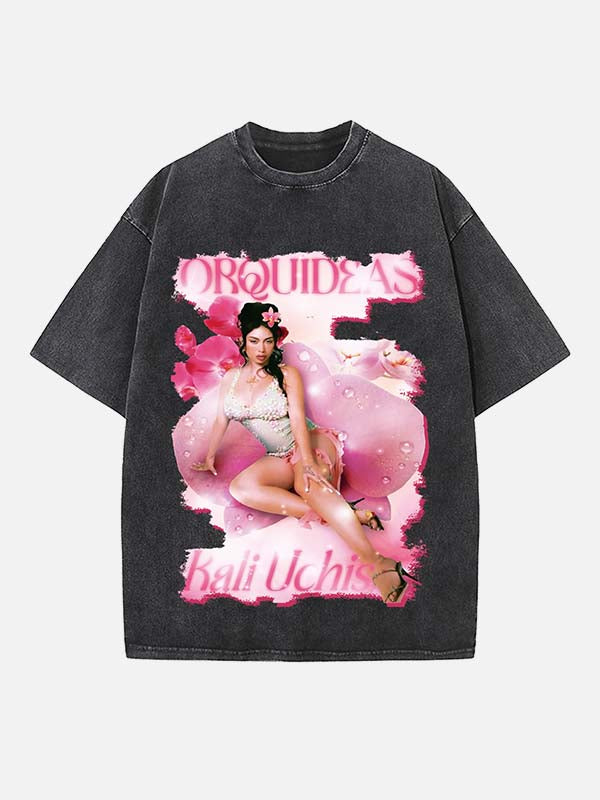Kali Uchis Print Round Neck T-shirt