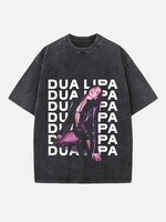 Dua Lipa Print Round Neck T-shirt