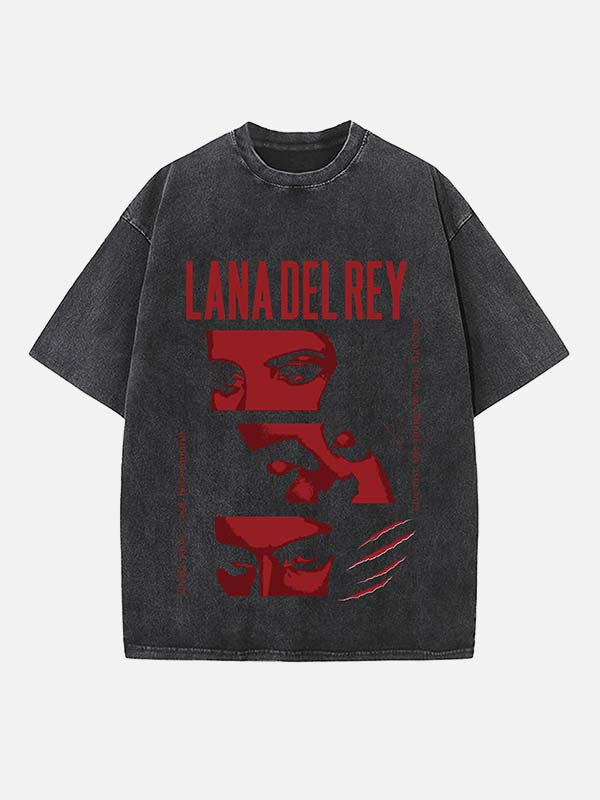Lana Del Rey Print Round Neck T-shirt