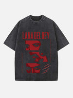 Lana Del Rey Print Round Neck T-shirt