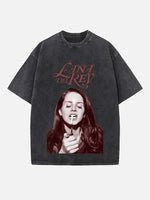Lana Del Rey Print Round Neck T-shirt