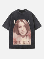 Lana Del Rey Print Round Neck T-shirt