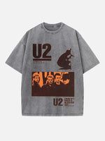 U2 Print Round Neck T-shirt