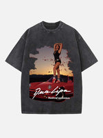 Dua Lipa Print Round Neck T-shirt
