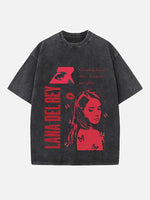 Lana Del Rey Print Round Neck T-shirt