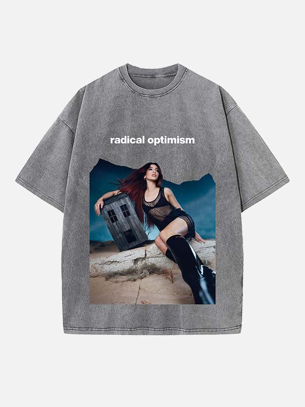 Dua Lipa Print Round Neck T-shirt