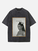 Rihanna Print Round Neck T-shirt
