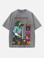 Bon Jovi Print Round Neck T-shirt