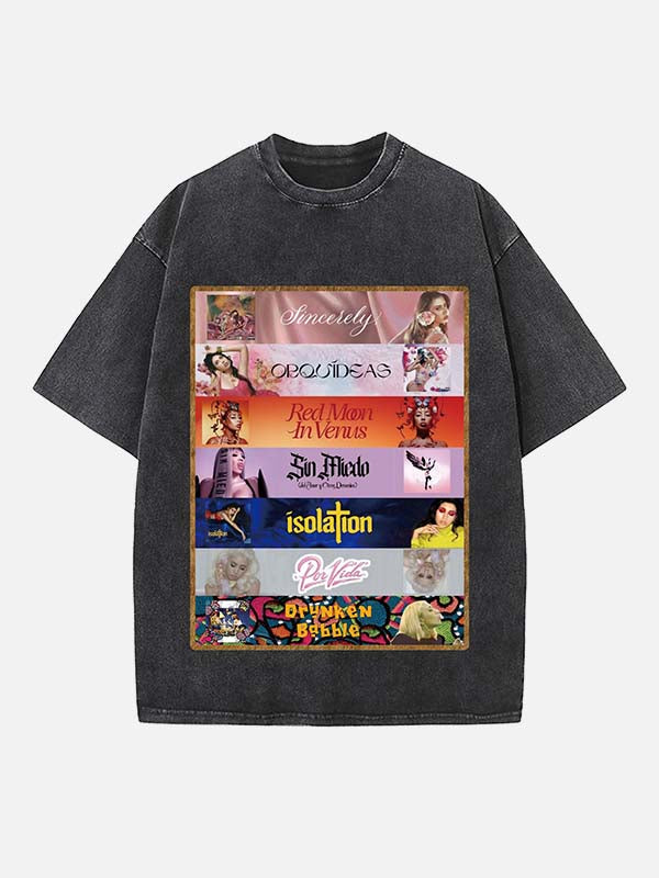 Kali Uchis Print Round Neck T-shirt
