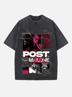 Post Malone Print Round Neck T-shirt
