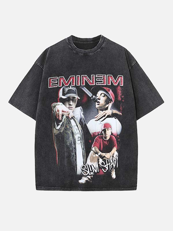 Eminem Print Round Neck T-shirt