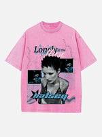 Halsey Print Round Neck T-shirt