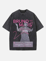 Bruno Mars Print Round Neck T-shirt