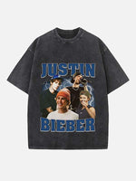 Justin Bieber Print Round Neck T-shirt