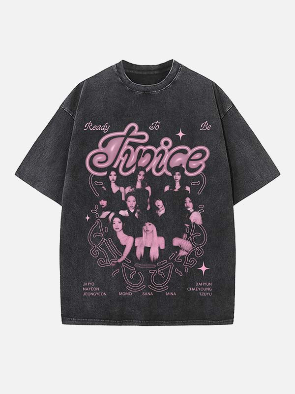 TWICE Print Round Neck T-shirt