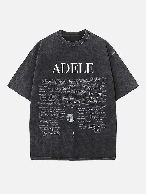 Adele Print Round Neck T-shirt